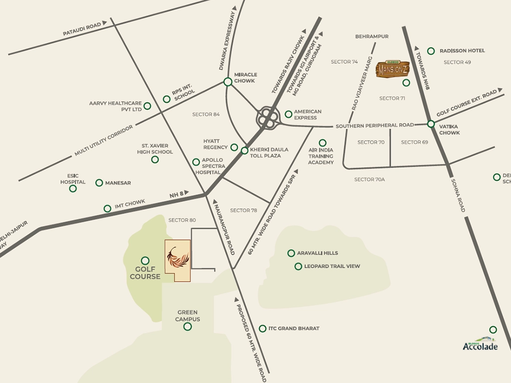 Eldeco Fairway Reserve Location